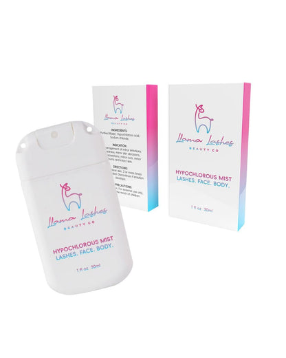 Llama Lashes Hypochlorous Mist – Lash, Face & Body Spray | Gentle Skin Cleanser & Refreshing Mist | Fragrance-Free, pH Balanced, Travel Size (1 fl oz)