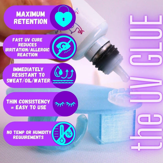 UV Lash Glue by Llama Lashes – 1 Second Dry Time, Low Fume, LED UV Light Cure, 8–10 Week Retention, Waterproof, Sensitive Formula, Pro Lash Extension Adhesive – 5ml