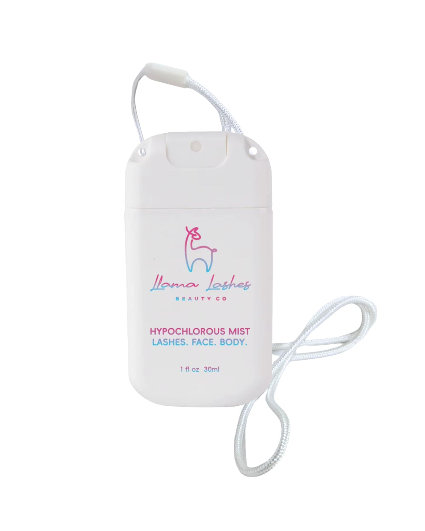 Llama Lashes Hypochlorous Mist – Lash, Face & Body Spray | Gentle Skin Cleanser & Refreshing Mist | Fragrance-Free, pH Balanced, Travel Size (1 fl oz)
