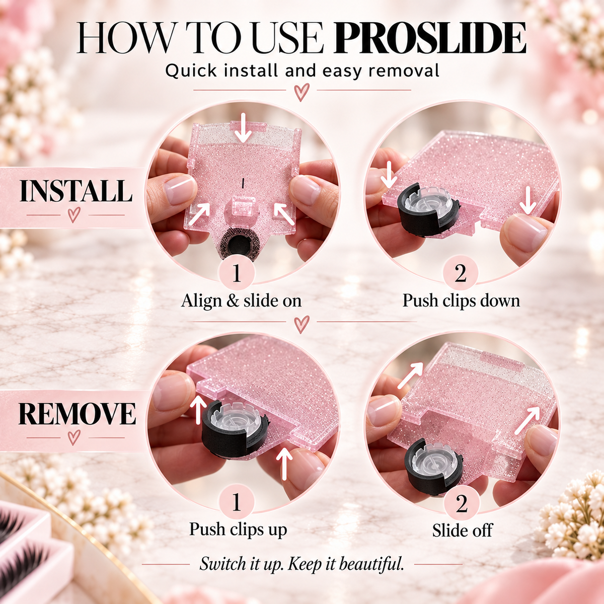 ProSlide 2-Pack for The Ledge | Slide-On Lash Tile Accessories