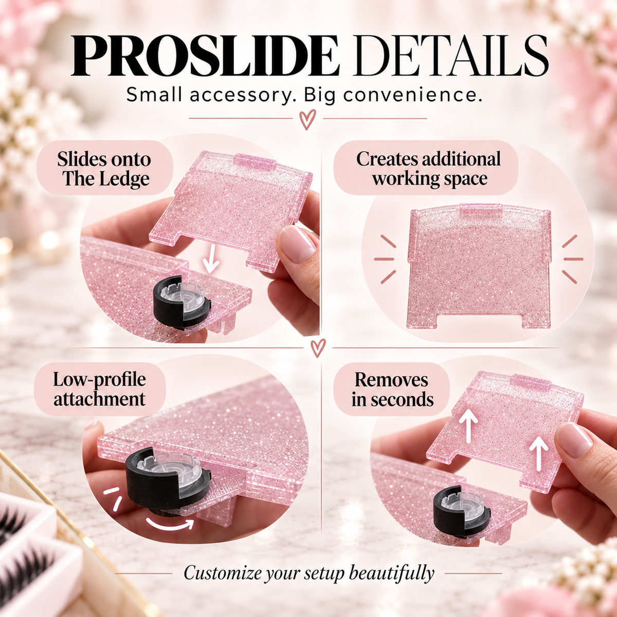 ProSlide 2-Pack for The Ledge | Slide-On Lash Tile Accessories