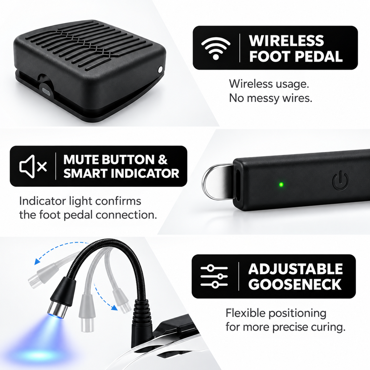 Llama Lashes UV Lash System Kit | Dual Battery, Dual Beam + Wireless Foot Pedal